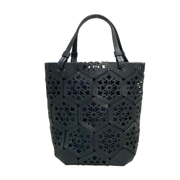 ゲンテン genten トートバッグ 44806-81 カレイド レザー ダークネイビー 美品 バッグ拍卖