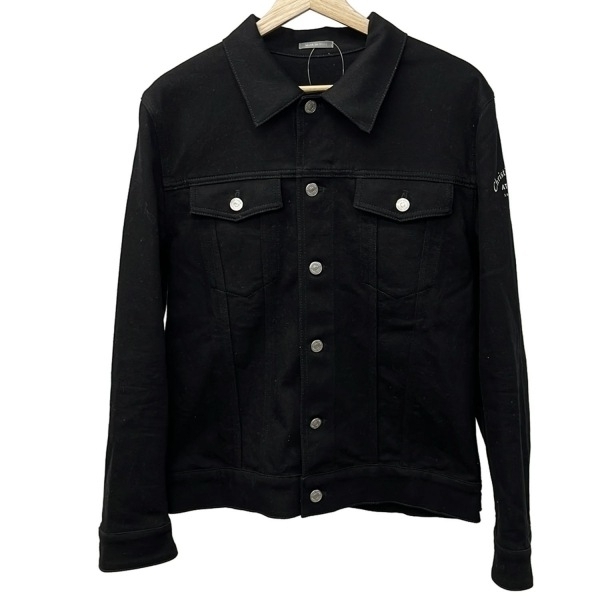 ディオールオム Dior HOMME ブルゾン サイズ52 863C414I7293 - 黒×白 メンズ 長袖/ATELIERロゴプリント/2018AW/春/秋 美品 ジャケット拍卖