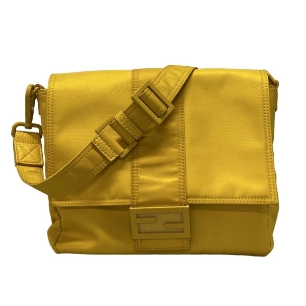 フェンディ FENDI ショルダーバッグ 7VA537 バケットメッセンジャー レザー イエロー 美品 バッグ拍卖