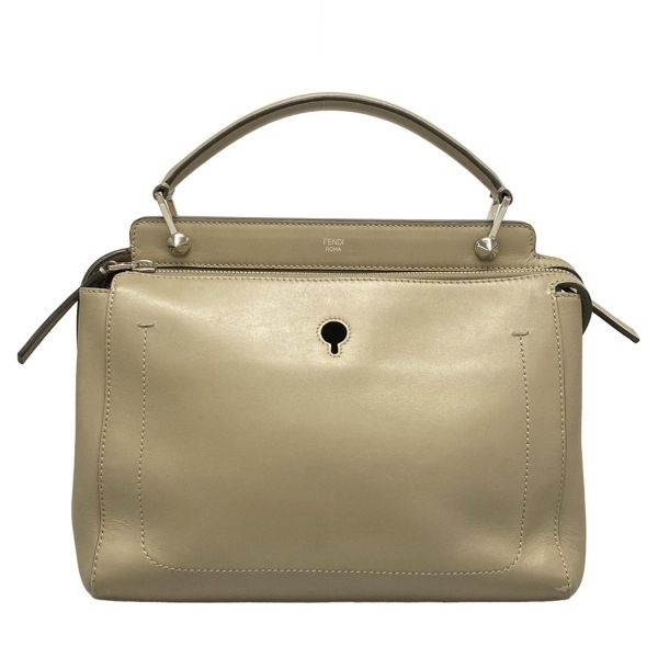 フェンディ FENDI ハンドバッグ 8BN293 ドットコム レザー グレーベージュ バッグ拍卖