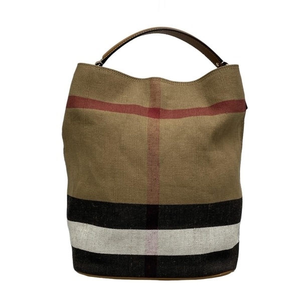 バーバリー BURBERRY/Burberry ハンドバッグ 3945742 レザー ベージュ×黒×マルチ チェック柄 バッグ拍卖