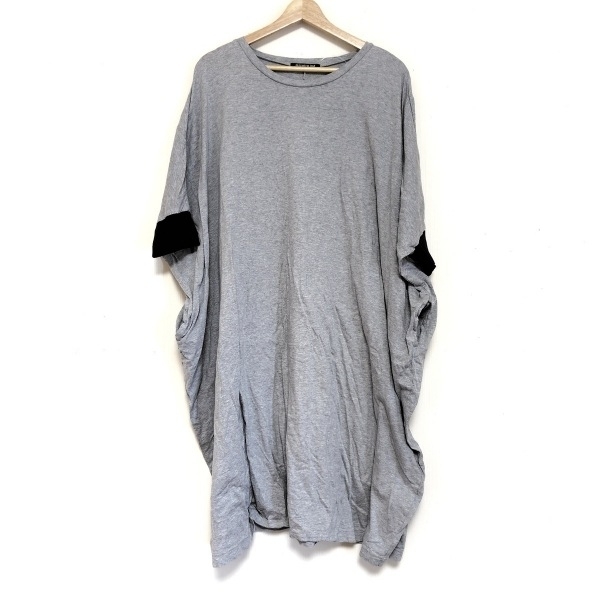 ミズイロインド mizuiro ind - グレー×黒 レディース クルーネック/七分袖/ロング ワンピース拍卖