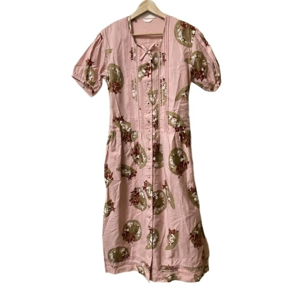 ピンクハウス PINK HOUSE - ライトピンク×ベージュ×マルチ レディース 美品 ワンピース拍卖