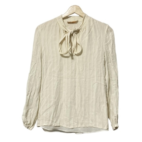 トリーバーチ TORY BURCH 長袖カットソー サイズ2 S - アイボリー レディース ボウタイ/シルク 美品 トップス拍卖