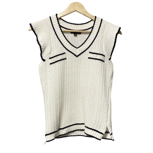 エポカ EPOCA 半袖カットソー サイズ40 M - 白×黒 レディース Vネック/ニット 美品 トップス拍卖