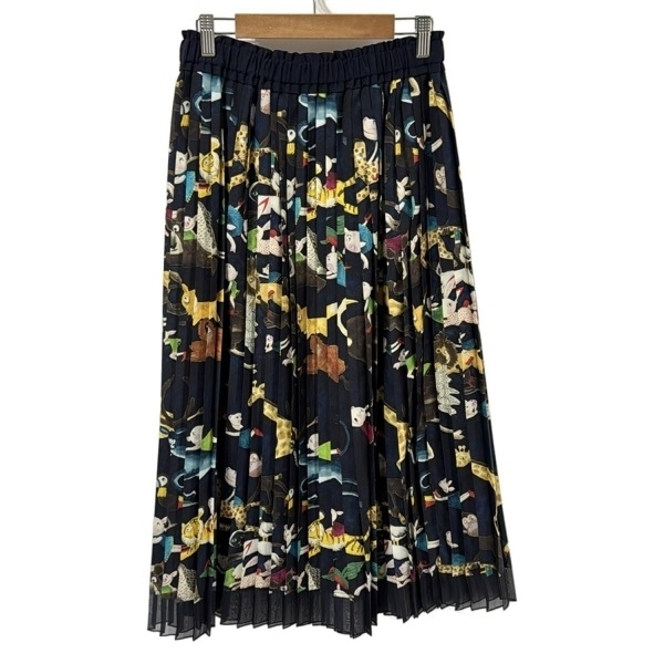アルベロベロ/オレボレブラ ALBEROBELLO/OLLEBOREBLA ロングスカート - ダークネイビー×マルチ レディース 美品 ボトムス拍卖