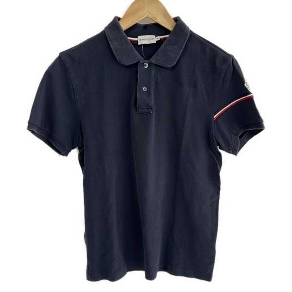モンクレール MONCLER 半袖ポロシャツ サイズM MAGLIA POLO MANICA CORTA ダークネイビー×レッド×白 メンズ トップス拍卖