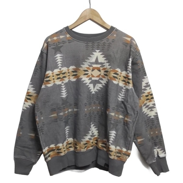 ペンドルトン PENDLETON トレーナー サイズ3 L - グレー×白×マルチ メンズ 長袖 トップス拍卖