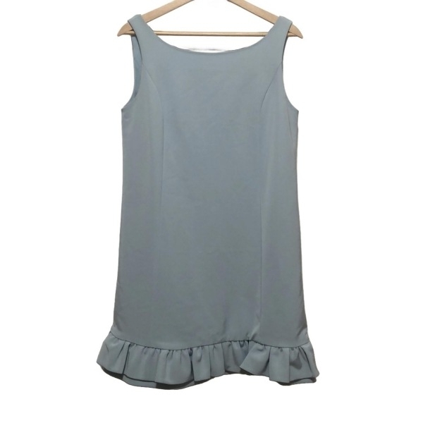 フォクシーニューヨーク FOXEY NEW YORK サイズ42 L 29678 - ライトブルー レディース クルーネック/ノースリーブ/ひざ丈/フリル拍卖