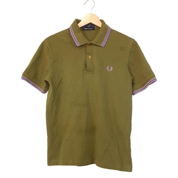 フレッドペリー FRED PERRY 半袖ポロシャツ サイズ38 L - カーキ×パープル レディース 美品 トップス拍卖