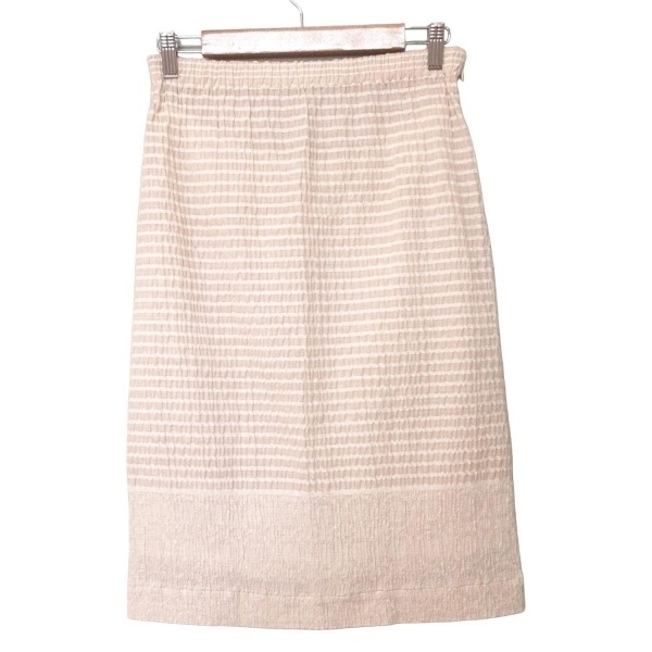 ハート HaaT HeaRT スカート サイズ2 M - ベージュ×アイボリー レディース ひざ丈/ウエストゴム 美品 ボトムス拍卖