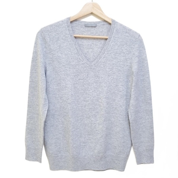 セオリーリュクス theory luxe 長袖セーター/ニット サイズ38 M - ライトグレー×グレー レディース Vネック/カシミヤ 美品 トップス拍卖