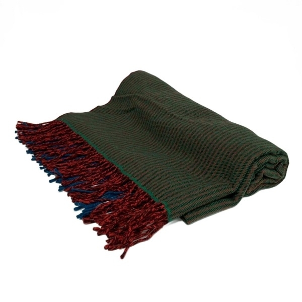 イッセイミヤケ ISSEYMIYAKE ストール(ショール) - カシミヤ グリーン×レッド×マルチ 美品 マフラー拍卖