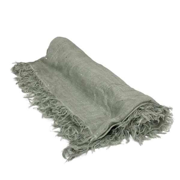 ファリエロサルティ Falierosarti ストール(ショール) - コットン、カシミヤ、シルク グレー スパンコール 美品 マフラー拍卖