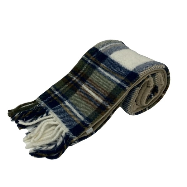 ツイードミル TWEEDMILL - ウール 白×ネイビー×マルチ チェック柄 美品 マフラー拍卖