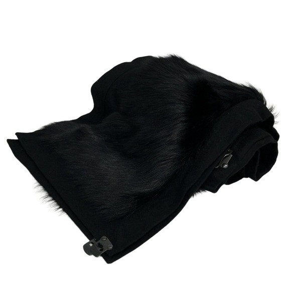 カールドノヒュー Karl Donoghue - ウール、ラムスキン 黒 美品 マフラー拍卖