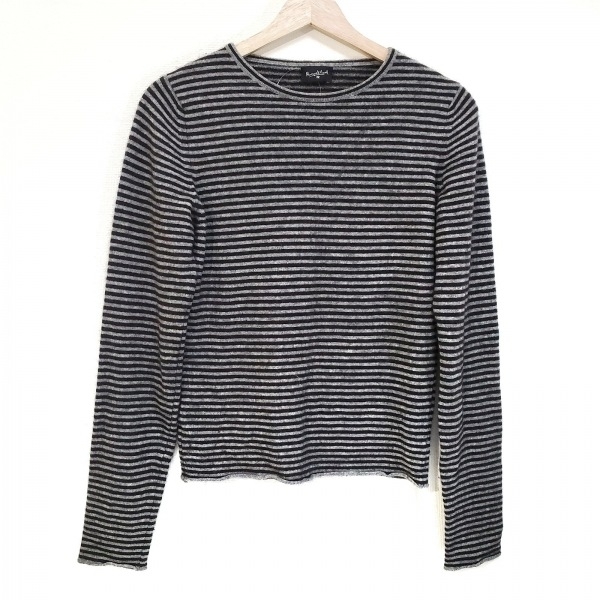 マーガレットハウエル MargaretHowell 長袖セーター/ニット - グレー×黒 レディース クルーネック/カシミヤ トップス拍卖