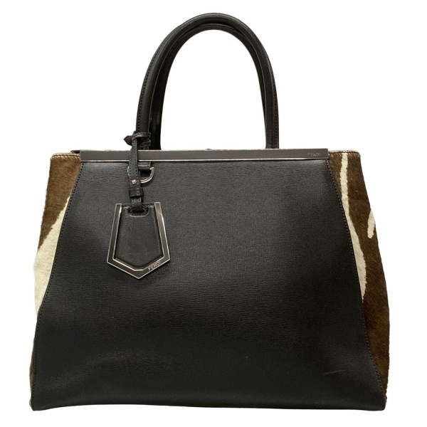 フェンディ FENDI トートバッグ 8BH250 トゥージュール レザー ダークブラウン×アイボリー バッグ拍卖