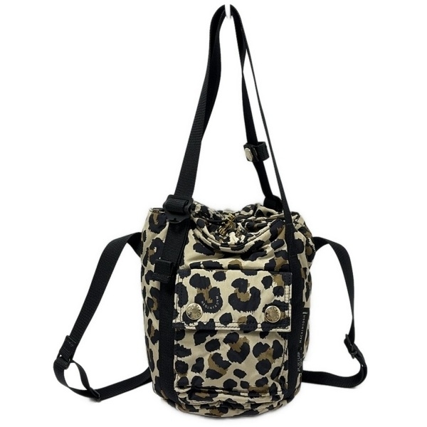 マッキントッシュ MACKINTOSH ハンドバッグ - ベージュ×黒×ブラウン 豹柄/巾着型/2way/PORTERコラボ 美品 バッグ拍卖