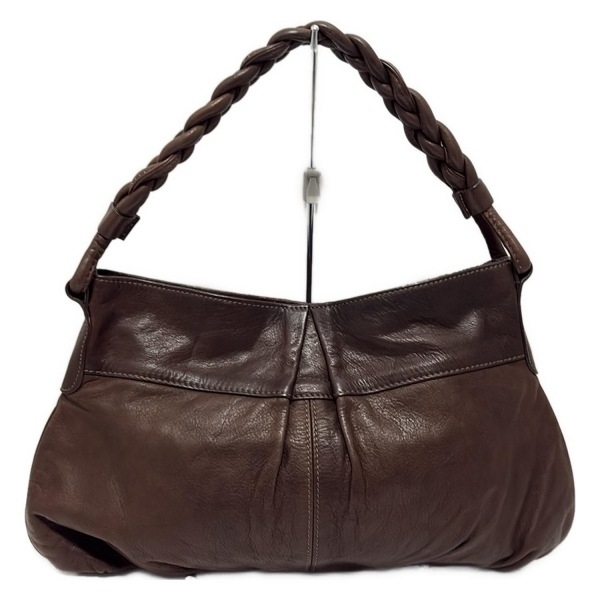 セオリー theory ショルダーバッグ - レザー ダークブラウン 編み込み 美品 バッグ拍卖