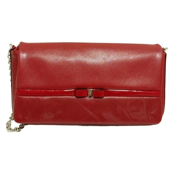サルバトーレフェラガモ FERRAGAMO/SalvatoreFerragamo ショルダーバッグ ヴァラ レザー レッド バッグ拍卖