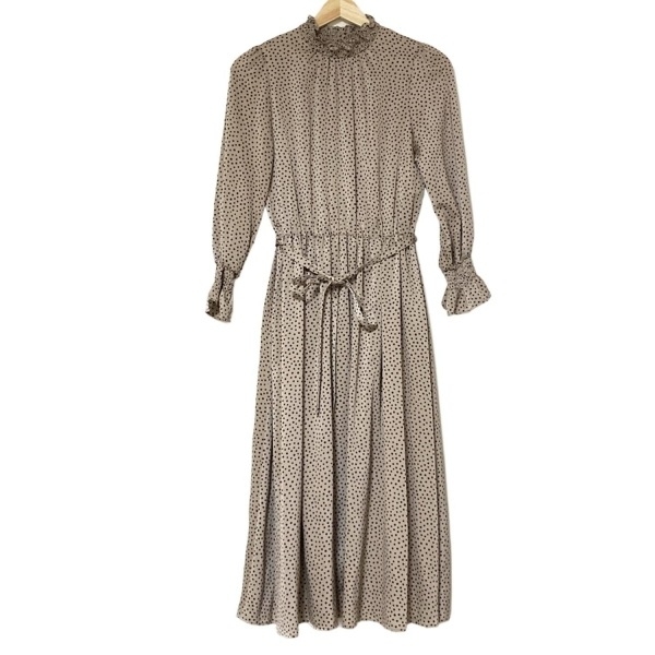 アナイ ANAYI サイズ36 S - ライトブラウン×黒 レディース ハイネック/長袖/ロング/ドット柄 美品 ワンピース拍卖