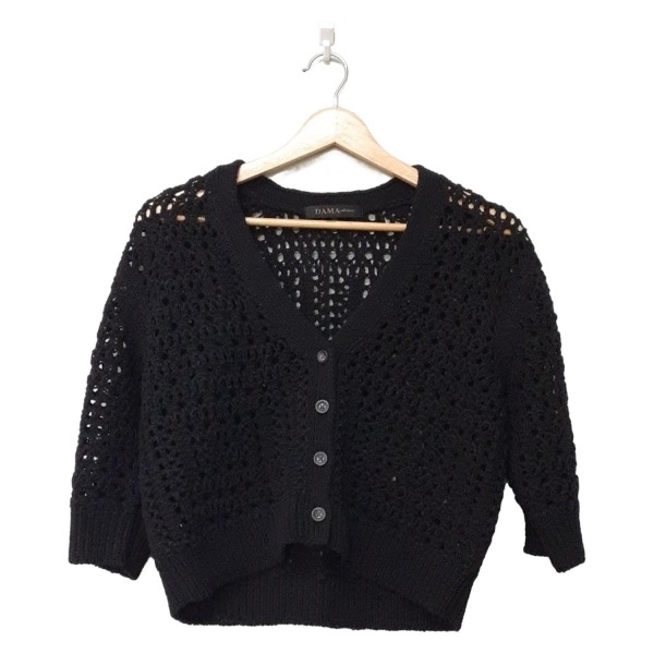 ダーマコレクション DAMAcollection カーディガン サイズ3L - 黒 レディース 半袖 美品 トップス拍卖