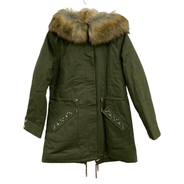 レディ Rady サイズM - カーキ レディース 長袖/ラインストーン/ジップアップ/中綿/フェイクファー着脱可/冬 美品 コート拍卖