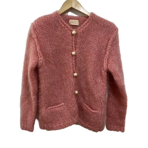 ピンクハウス PINK HOUSE カーディガン - ピンク レディース 長袖/パール/肩パッド トップス拍卖