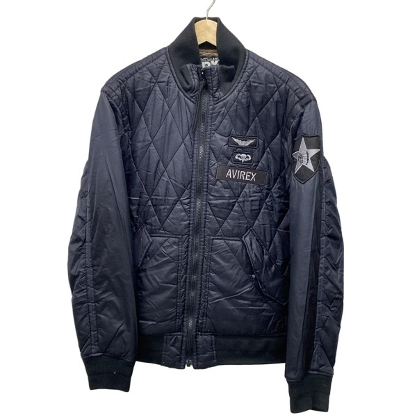 アビレックス AVIREX ブルゾン サイズL - ダークネイビー メンズ 長袖/ジップアップ/中綿/キルティング/冬 ジャケット拍卖