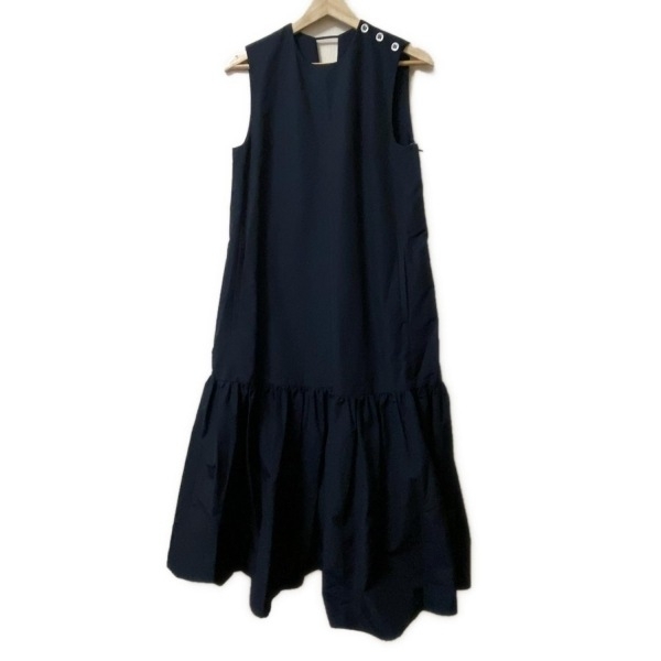 ボーダーズアットバルコニー BORDERS at BALCONY サイズF - ネイビー レディース クルーネック/ノースリーブ/マキシ丈 ワンピース拍卖