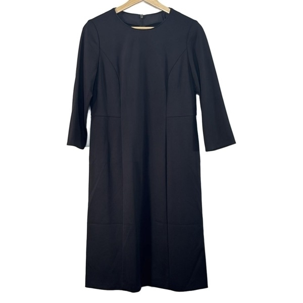 レリアン Leilian サイズ9 M - 黒 レディース クルーネック/七分袖/ひざ丈 美品 ワンピース拍卖