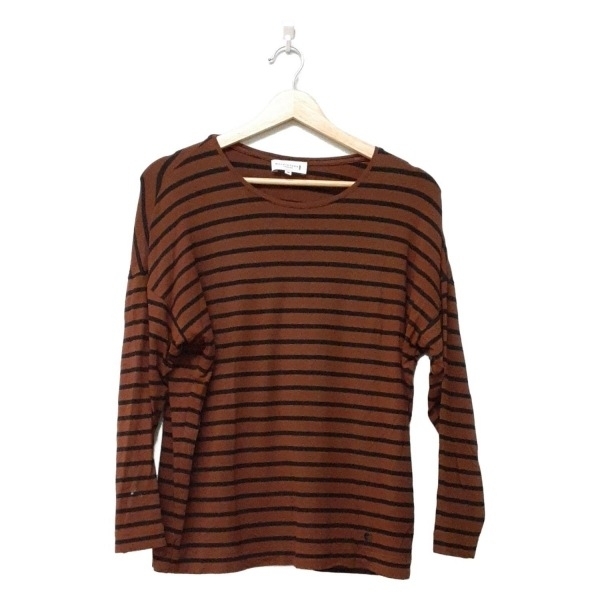 マッキントッシュロンドン MACKINTOSH LONDON 長袖カットソー サイズ38 M - ダークブラウン×黒 レディース ボーダー 美品 トップス拍卖