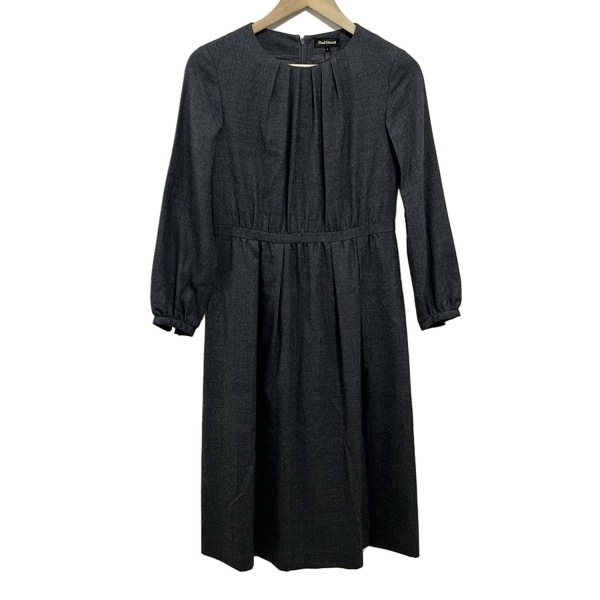 ポールスチュアート PaulStuart サイズ6 M - ダークグレー レディース クルーネック/長袖/ロング 美品 ワンピース拍卖