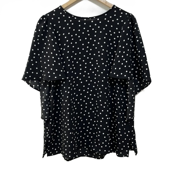 レリアン Leilian チュニック サイズ13+ S - 黒×白 レディース クルーネック/半袖/ドット柄 ワンピース拍卖