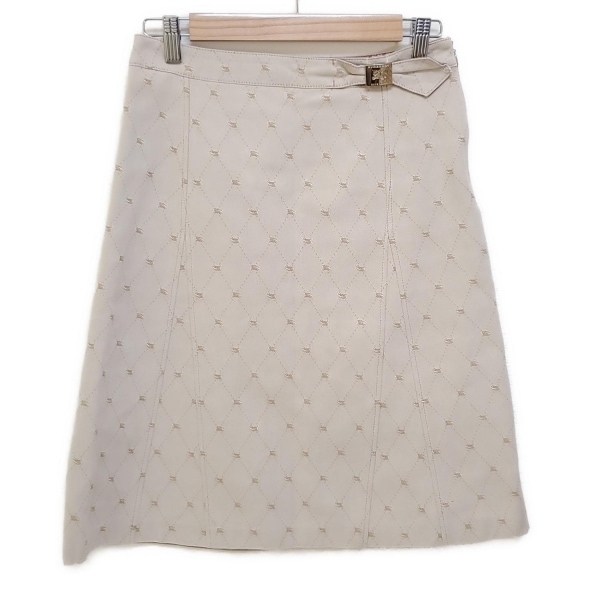バーバリーブルーレーベル Burberry Blue Label スカート サイズ38 M - アイボリー×ベージュ レディース ひざ丈 美品 ボトムス拍卖