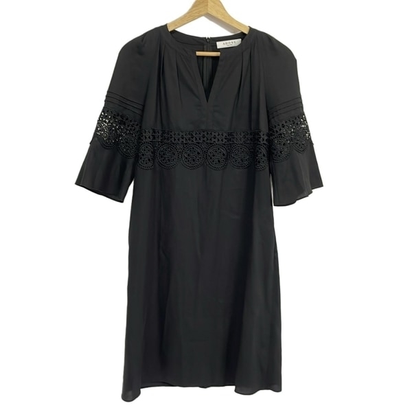 アドーア ADORE サイズ36 S - 黒 レディース 半袖/ひざ丈 美品 ワンピース拍卖
