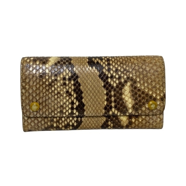 アニヤハインドマーチ Anya Hindmarch 長財布 - レザー ベージュ×ダークブラウン×アイボリー 財布拍卖