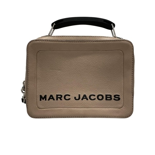 マークジェイコブス MARC JACOBS ハンドバッグ M0014841 ザ テクスチャード ボックス 23 レザー ピンクベージュ×黒 美品 バッグ拍卖