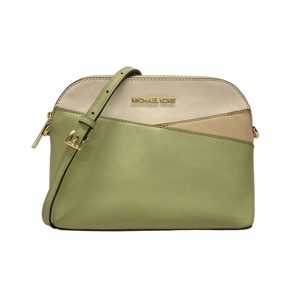 マイケルコース MICHAEL KORS ショルダーバッグ JET SET TRAVEL ドーム クロスボディ ミディアム レザー ライトグリーン×白×ベージュ拍卖