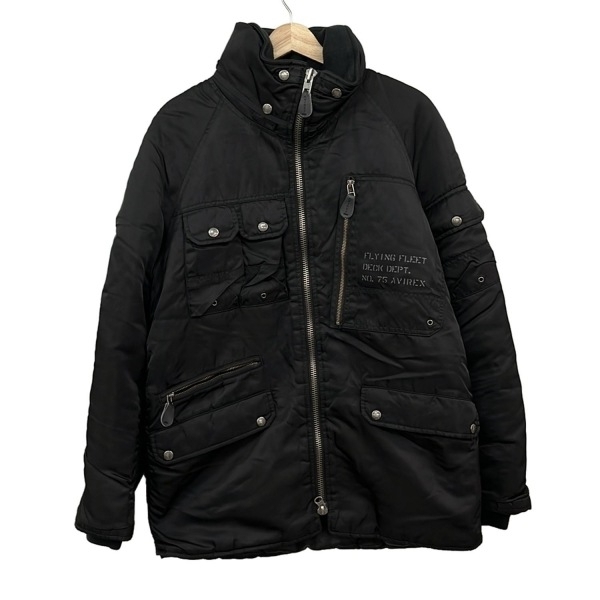 アビレックス AVIREX サイズL - 黒 メンズ 長袖/ジップアップ/中綿/冬 美品 コート拍卖