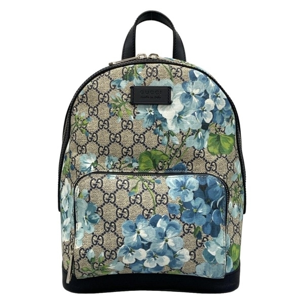 グッチ GUCCI リュックサック/バックパック 546327 GGブルームス レザー ベージュ×ネイビー×マルチ バッグ拍卖