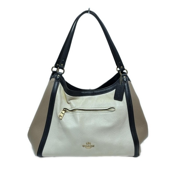 コーチ COACH トートバッグ C6828 クリスティ ショルダー バッグ カラーブロック レザー アイボリー×ベージュ×黒 バッグ拍卖