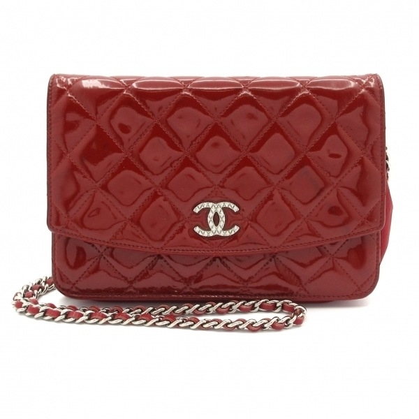 シャネル CHANEL マトラッセ/ブリリアン レザー ボルドー チェーンウォレット/シルバー金具 14667835 財布拍卖