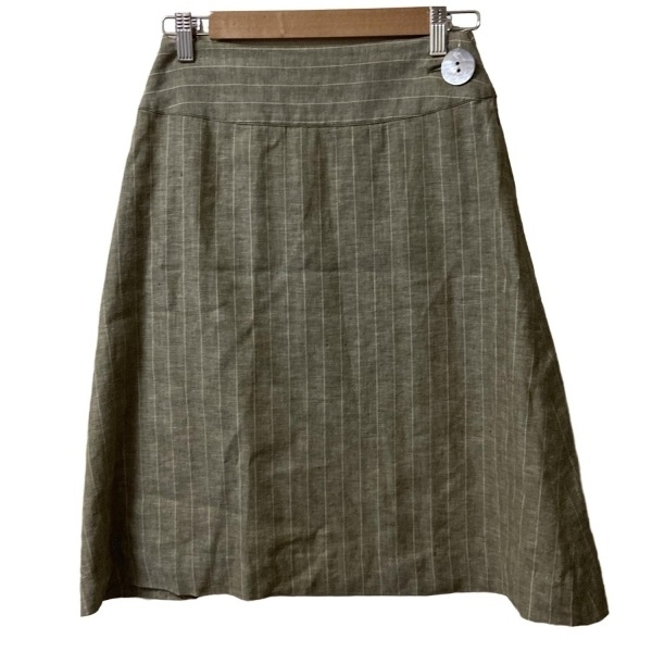 サリースコット Sally Scott スカート サイズ61-89 - グレー×アイボリー レディース ひざ丈/ストライプ ボトムス拍卖