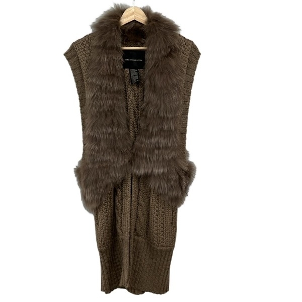 ダブルスタンダードクロージング DOUBLE STANDARD CLOTHING - ダークブラウン レディース ノースリーブ/ニット/フォックス/秋/冬 美品拍卖