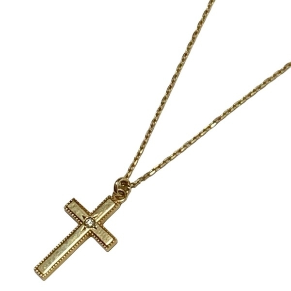 ジュピター jupiter ネックレス - K10YG×ダイヤモンド 1Pダイヤ/ダイヤ0.01カラット/クロス(十字架) アクセサリー(首)拍卖