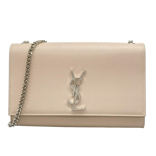 サンローランパリ SAINT LAURENT PARIS ショルダーバッグ 364021 クラシック ケイト レザー ライトピンク チェーンショルダー 美品 バッグ拍卖