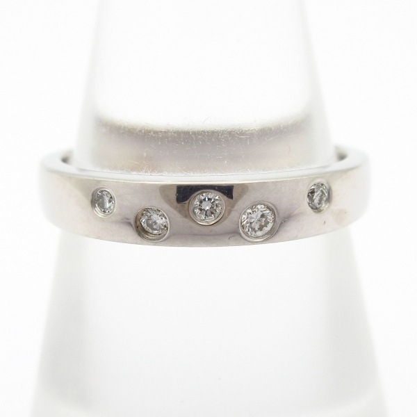磨き済み■スタージュエリー STAR JEWELRY リング 11 号 - K18WG×ダイヤモンド 5Pダイヤ/0.07カラット 新品同様 アクセサリー(指)拍卖