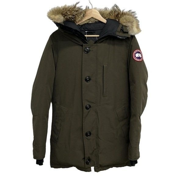 カナダグース CANADA GOOSE ダウンジャケット サイズS 3438JM - ダークグリーン メンズ 長袖/ヨコーテ/ジップアップ/ファー取り外し可/冬拍卖